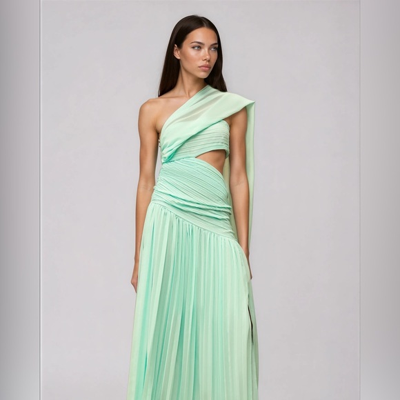 cult gaia Dresses & Skirts - One-Shoulder Mint Green Dress wedding guest like cult Gaia
